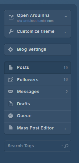 Navigation sidebar on tumblr blog page