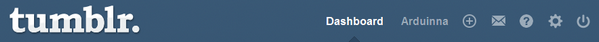 Nav bar on the Tumblr dashboard page