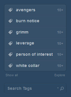 List of tracked tags plus the search box on the Dashboard