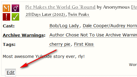 Edit a story from the Works listing