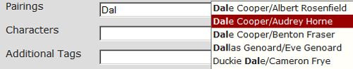 AO3 pairing field with autofill options