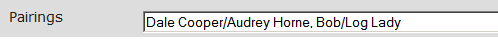 AO3 pairing field with two pairings