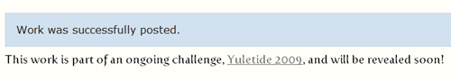 Yuletide story successfully posted on AO3