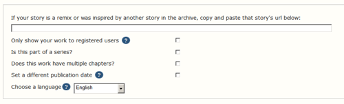 AO3 second story info section for uploading