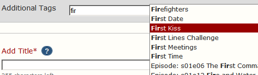 AO3 additional tags field with autofill options
