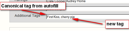 AO3 additional tags field with canonical and non-canonical tags