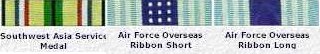 Southwest Asia Service; Air Force Overseas Ribbon Short; Air Force Overseas Ribbon Long